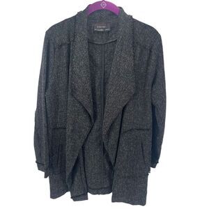 Dress Forum Womens Lightweight Jacket Shawl Open Front Pockets Dark Gray Large